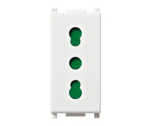 Presa 16A bipasso bianco - serie Vimar Plana