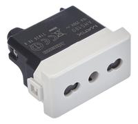 Presa 2 Poli + Terra (2P+T) 16A 250Vac standard ITALIA Serie Matix colore bianco - BTicino