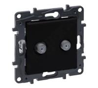 Presa 2 x TV tipo F nera 1,5 dB Niloe Step 2953