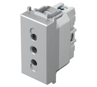 PRESA 2P+T 10A STANDARD ITALIANO GRIGIO ARGENTO VM33-TEMVM33ES-U TEM