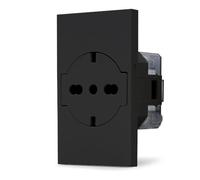 PRESA 2P+T 16A BIV.ST.ITALIANO/TEDESCO SCHUKO PROTETTA SERIE ZEN NERA MAPN214x-MAPN214N MAPAM