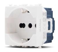 PRESA 2P+T 16A BIV.ST.ITALIANO/TEDESCO SCHUKO SUN COMPATIBILE VIMAR ARKE' BIANCA SUN-MAPSUN-F914BI MAPAM