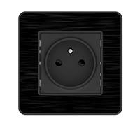 Presa 2P+T 16A singola completa - metallo nero spazzolato - Kouro - Zenitech