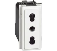 Presa 2P+T Bticino Living Now 16A 250V Design Moderno E Sicuro - Colore: Bianco, CONFEZIONE: 1 pz.