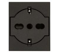 Presa 2P+T P40 Universale A Filo Nero ( Vimar Cod. 30211.G )