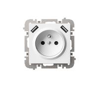 Presa 2P+Z 2xUSB alimentatore senza cornice SANTRA 4188-10