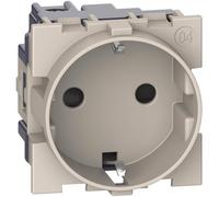 Presa 2P+Z morsetti a vite schuko 2mod. LIVING NOW KM4141