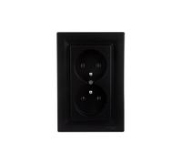 Presa 2x2P+PE Asfora antracite con telaio EPH9800271