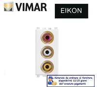 PRESA 3 CONNETTORI RCA VIMAR EIKON BIANCO 20335.B.