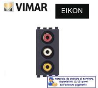 PRESA 3 CONNETTORI RCA VIMAR EIKON GRIGIO 20335.