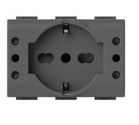 Presa 4Box P503 presa schuko e due prese 10A Bticino LivingNow nero - 4BP503.KG
