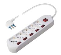 POLY POOL PP2509 Multipresa tavolo 5 uscite con interruttori Multiswitch Bianco