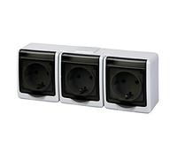Presa a 3 vie IP44, 16 A/250 V, Schuko, presa per ambienti umidi, GR/DY