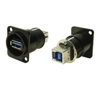 Presa A-B USB 3.0 XLRFT nera con messa a terra in metallo Adattatore incasso