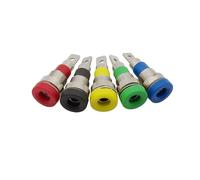 Presa a banana da 4 mm Adattatore femmina Dado Connettore for collegamento a pannello for spina a banana da 4 mm Rosso Blu Verde Nero Giallo(Blue,5Pcs)