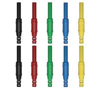 Presa a banana femmina 10PCS 4mm Connettori a banana Spina a banana femmina placcatura rame nichelatura Connettore per cavo di prolunga fai da te sicurezza elettrica (2x5 Colours)