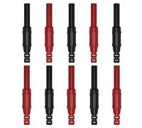 Presa a banana femmina 10PCS 4mm Connettori a banana Spina a banana femmina placcatura rame nichelatura Connettore per cavo di prolunga fai da te sicurezza elettrica (5 Red 5 Black)