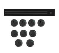 Presa a binario a parete con interruttore, presa a binario scorrevole per cucina, ufficio, può essere ruotata e utilizzata senza scanalatura,Black-150CM