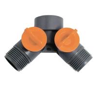 Presa a doppio rubinetto 3/4" F + due attacchi filetto 3/4" M â€“ Papillon