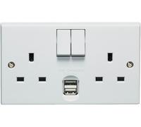 Presa A Due Gang Con 2 Porte Di Ricarica USB VOLEX GB6:VX1500USB/D