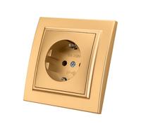 Presa a muro da incasso,Set di prese elettriche a parete,Presa a parete interna 250V AC 16A,Presa di terra oro colore