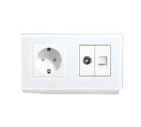 Presa a muro for TV con pannello in cristallo bianco for la casa(White 157mm)