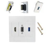 Presa a muro tripla 86x86mm del porto VGA USB HDTV per pannello multimediale di installazione facile della casa di conferenza