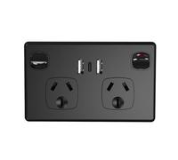 Presa a muro USB standard australiana con doppia presa di tipo C e interruttore, adattatore for spina AU, presa di alimentazione for ricarica di telefoni cellulari 10A(2USB-A 1Type-C black)