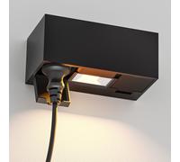 Presa a muro WAST per esterni IP44 2-gang nero in ownlight LED 430 lm