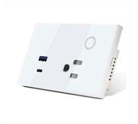 Presa a muro WiFi Smart Tuya 15A USB TYPE-C, presa di corrente per la casa Smart Life, spina bianca UE