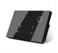 Presa a muro WiFi Smart Tuya 15A USB TYPE-C, presa di corrente per la casa Smart Life, spina UE nera