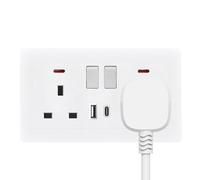 Presa a Parete Elettrica | Multipresa,Adattatore Doppia Porta USB per Ufficio Camera Da Letto Cucina Bagno Esterno Residenza Studente
