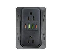Presa a Parete Multipresa a Parete con 6 Prese di Corrente Prolungatore Elettrico, per La Ricarica di Telefoni e Tablet a Casa, Dormitorio Scuola, A