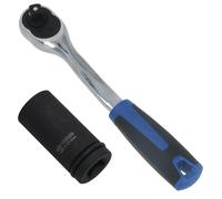 Presa a percussione per ponteggi da 21 mm + cricchetto curvo da 1/2"