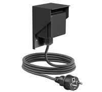 Presa a vista PIWI per esterni con cavo da 2 m, IP44, a 1 posto, nera