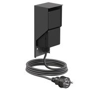 Presa a vista PIWI per esterni con cavo da 2 m, IP44, doppia, antracite,