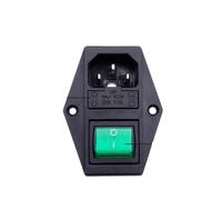 Presa AC-10A Presa di alimentazione maschio 15A/6A doppio interruttore for cintura di sicurezza spina a tre fori telaio dell'armadio base(Green,15A switch)