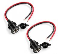 Presa accendisigari, 2 pezzi, 12 V-24 V, presa da incasso per auto, 15 A | Presa da incasso per auto, 12 V-24 V, con cavo da 30 cm, 1,0 mm², per auto, moto, camper e barca