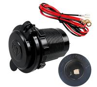 Presa accendisigari, Dujelixa 1 Pezzi Adattatore femmina impermeabile Supporto per porta di ricarica, Presa per auto da incasso con fusibile da 60 cm per moto universale per auto da 12-24V