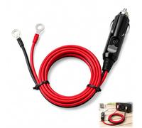 Presa accendisigari maschio a terminale con occhiello 12/24 V, cavo di accensione sigaro con fusibile con cavo 16 AWG, cavo di alimentazione resistente a molla, indicatore LED, compatibile con auto