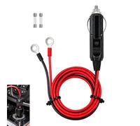 Presa accendisigari maschio cavo accendisigari 16AWG 1M con terminale ad occhiello, cavo di alimentazione 12V 24V con fusibile 15A 20A LED adattatore per auto camion barca inverter pompa aria