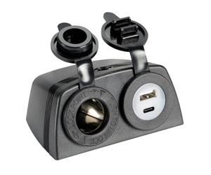 Presa accendisigari + USB-A + USB-C con carenatura - 1 PZ Osculati - 14.516.14
