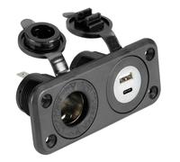 Presa accendisigari + USB-A + USB-C nera - 1 PZ Osculati - 14.516.06 - 1451606