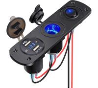 Presa Accendisigari USB per Auto Con 4.2A Caricabatteria QC3.0 Dual Porte Voltme