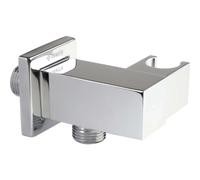 Presa acqua a parete quadrata con supporto doccetta Idrostile cromo Cromo