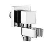Bossini Presa d'acqua a muro con supporto per doccetta quadrato girevole 1/2" ottone cromato