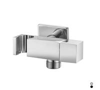 PRESA ACQUA QUADRA CON SUPPORTO DOCCIA E ARRESTO Cromo DH