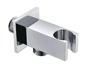 presa acqua quadra duplex con supporto doccia in ottone cromata