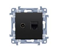 Presa antenna tipo F + RJ45 cat.5e Simon 10 CASFRJ455.01/49