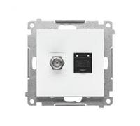 Presa antenna tipo F" + RJ45 cat.6 Simon 55 TASFRJ45.01/111